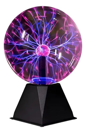 Lampara De Mesa Plasma Energia Tactil Bola Rayos Velador 5  Negro Transparente