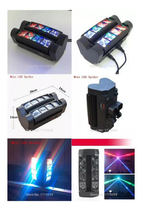 Cabeza Movil Led Spider Beam Rgbw Dmx 8x3w Luz Disco