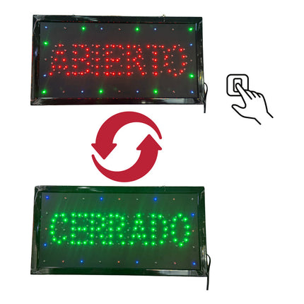 Letrero Luminoso Led (2 En 1) Abierto Cerrado