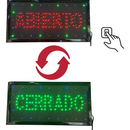 Letrero Luminoso Led (2 En 1) Abierto Cerrado