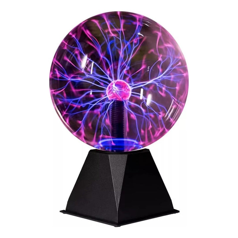 Lampara De Mesa Plasma Energia Tactil Bola Rayos Velador 5  Negro Transparente