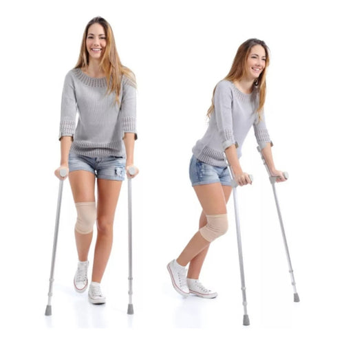 2 Bastón Muleta Canadiense Regulable En Altura Color Plateado