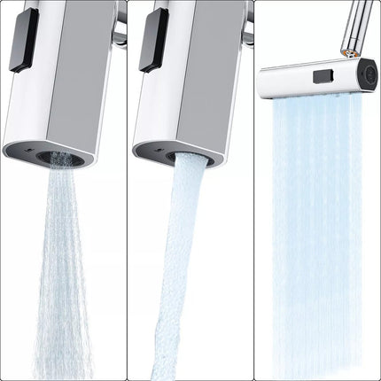 Llave Para Cocina Y Baño Adaptador Lavaplatos 3 Modos Plateado