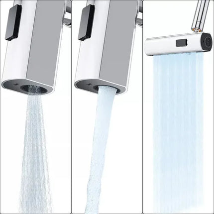 Llave Para Cocina Y Baño Adaptador Lavaplatos 3 Modos Plateado