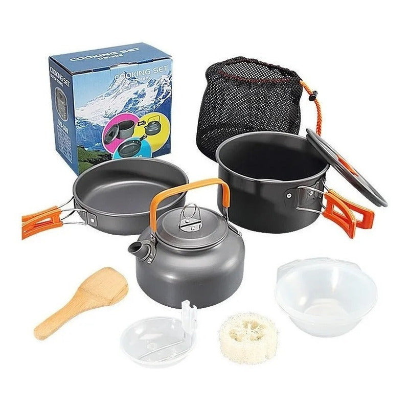 Set Ollas Outdoor Camping Cocinilla Utensilios