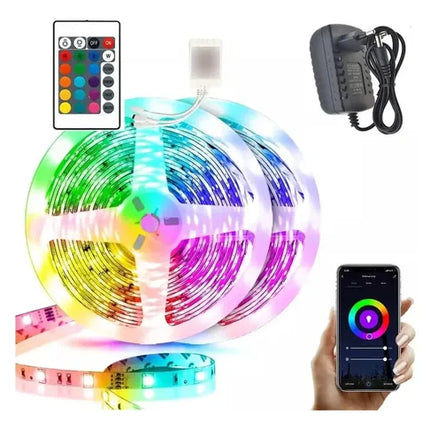 Tira De Luces Led Rrgb Bluetooth Músic 10 Metros Rgb