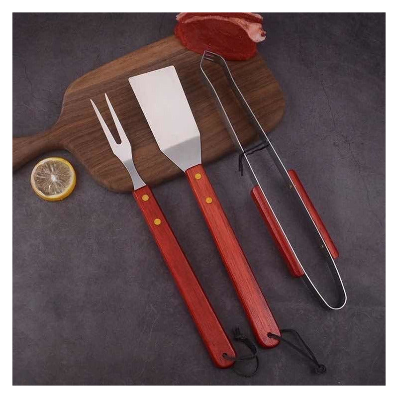 Set Parrillero Asado X3 Utensilios