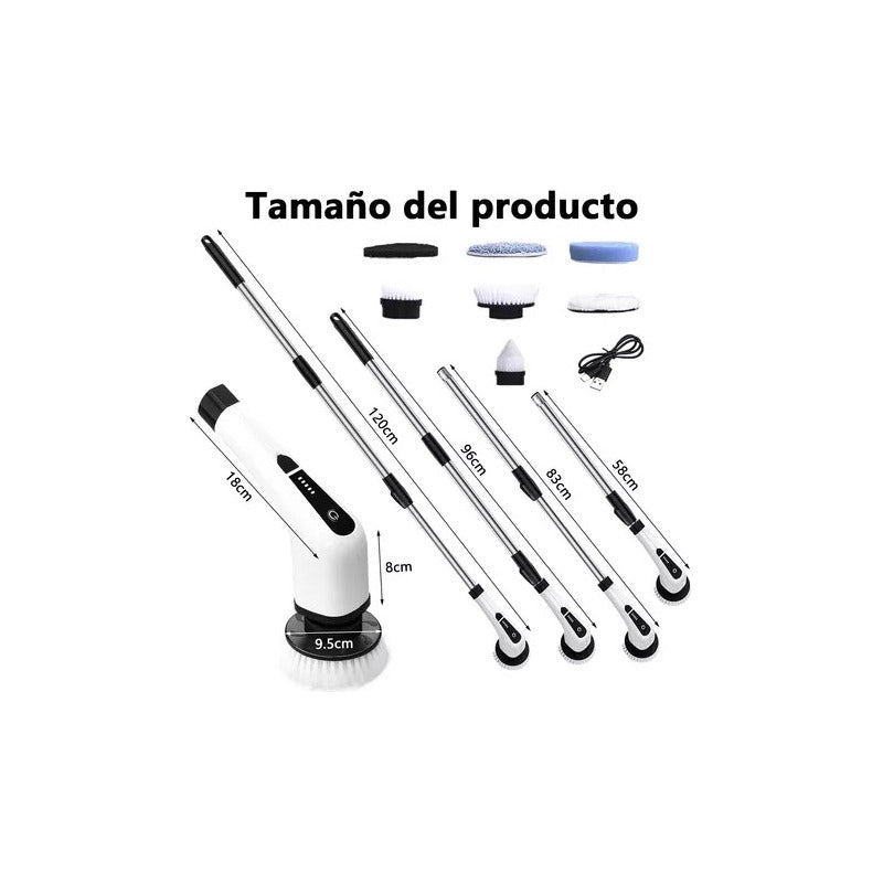 Cepillo Mopa Electrico Inalambrico Multiuso Para Hogar Blanco