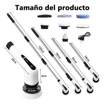 Cepillo Mopa Electrico Inalambrico Multiuso Para Hogar Blanco
