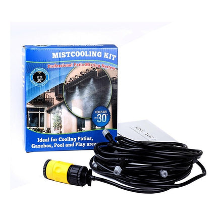 Sistema De Enfriamiento Lluvia Exterior Para Jardin Terrazas Negro