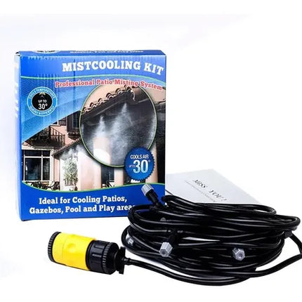 Sistema De Enfriamiento Lluvia Exterior Para Jardin Terrazas Negro