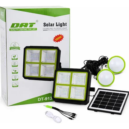 Kit De Iluminación Solar Portátil, Reflector Negro