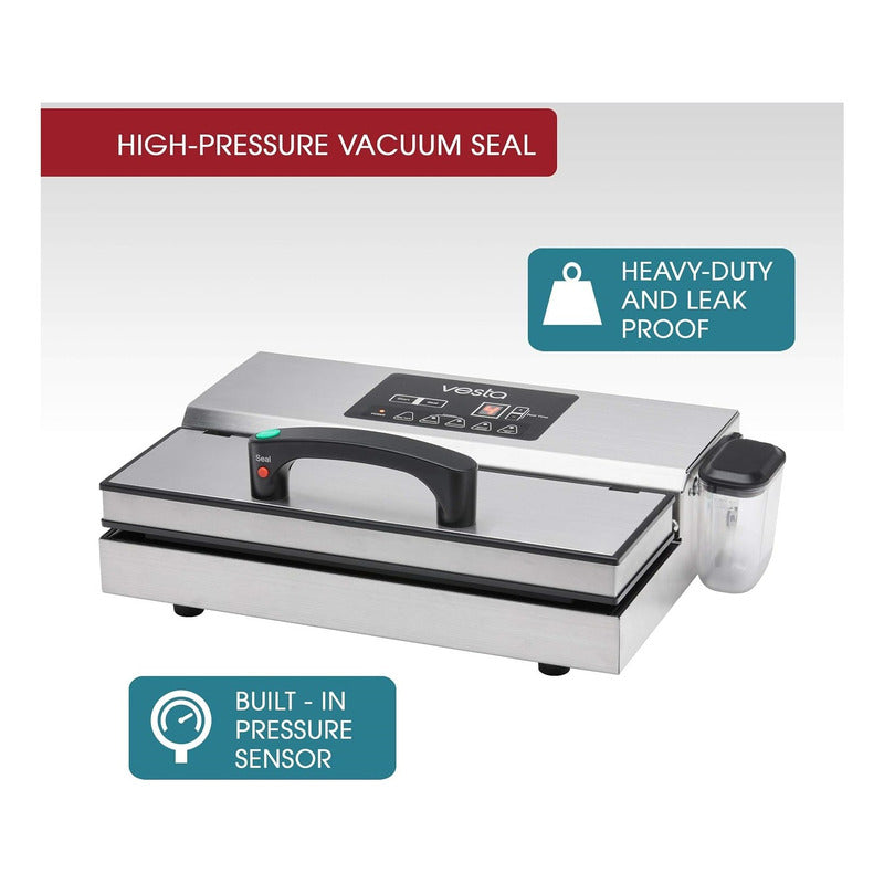 Selladora Al Vacío De Succión Vesta Pro - Acero Inoxidable