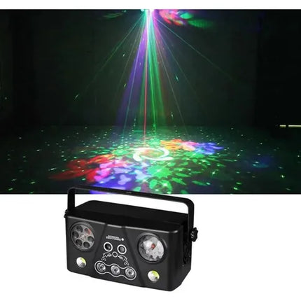 Luz De Fiesta 5 En 1 Con Láser, Led, Uv Y Control Dmx