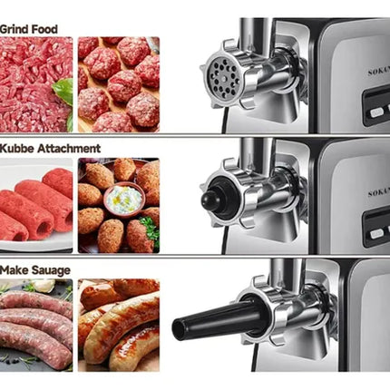 Picadora Moledora Carne Electrica Portatil 3500w Sokany