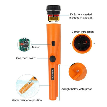 Detector Metales Portátil Localizador De Mano Color Naranja Naranja