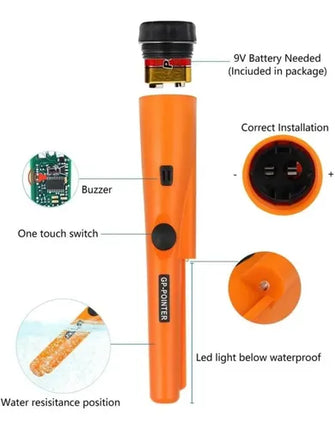 Detector Metales Portátil Localizador De Mano Color Naranja Naranja