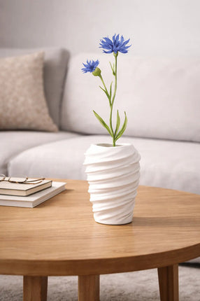 Florero Blanco De Cerámica Decorativos Para Mesa Oficina Blanco