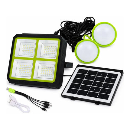 Kit De Iluminación Solar Portátil, Reflector Negro