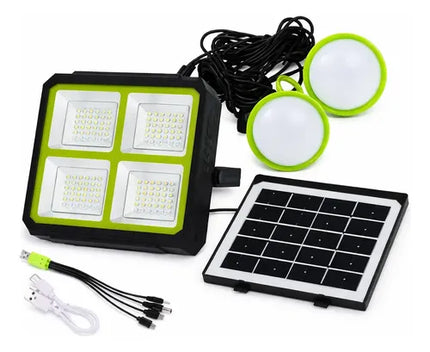 Kit De Iluminación Solar Portátil, Reflector Negro