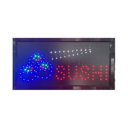 Letrero Led Luminoso 48x25cm Sushi Negro (marco/fondo)
