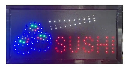 Letrero Led Luminoso 48x25cm Sushi Negro (marco/fondo)