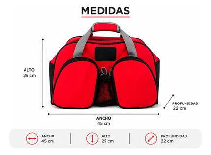 Bolso De Viaje De Poliéster Rojo Deportivo Con Asas Rojo