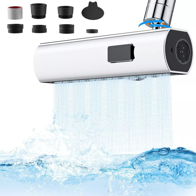 Llave Para Cocina Y Baño Adaptador Lavaplatos 3 Modos Plateado