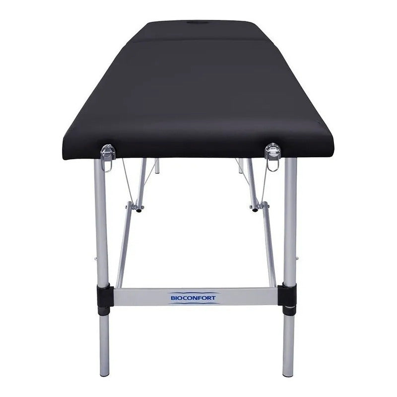 Camilla Masaje Aluminio 2 Cuerpos Plegable Portatil Maleta Negro