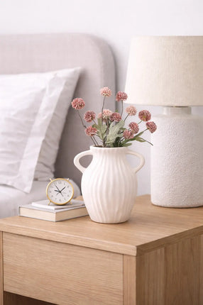 Florero Jarrón Cerámica Decorativos Para Mesa Blanco