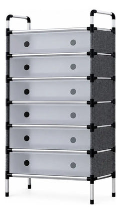 Zapatero Organizador Cerrado De 6 Niveles - 63 X 28 X 128 Cm Negro