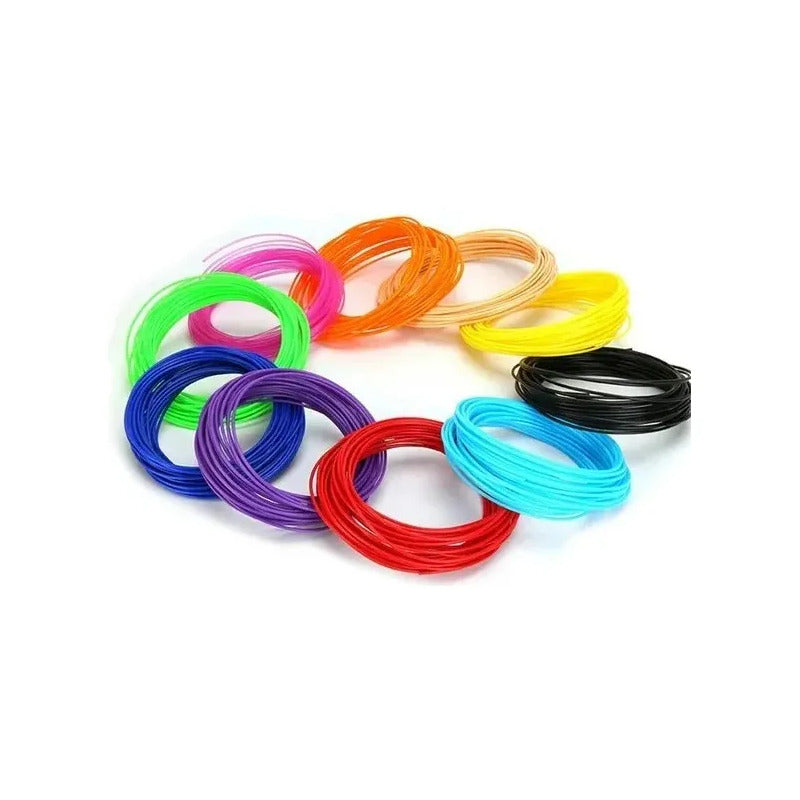 10 Filamentos Hilo Insumo Para Lápiz 3d 50mts Total Surtidos Colores