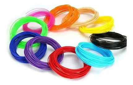 10 Filamentos Hilo Insumo Para Lápiz 3d 50mts Total Surtidos Colores