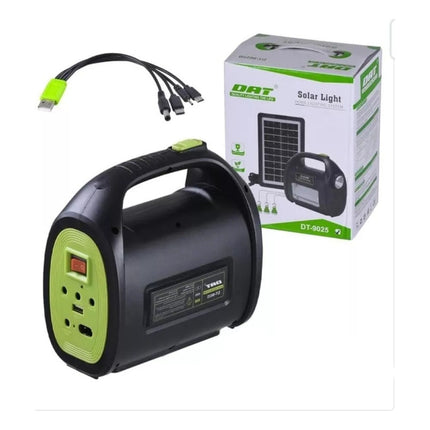 Kit Luces Panel Solar Con 3 Lamparas Led Linterna Camping Color Negro