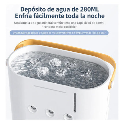 Ventilador De Mesa Doble Cabezal, Control Remoto Y Luz Led 15 Cm Blanco