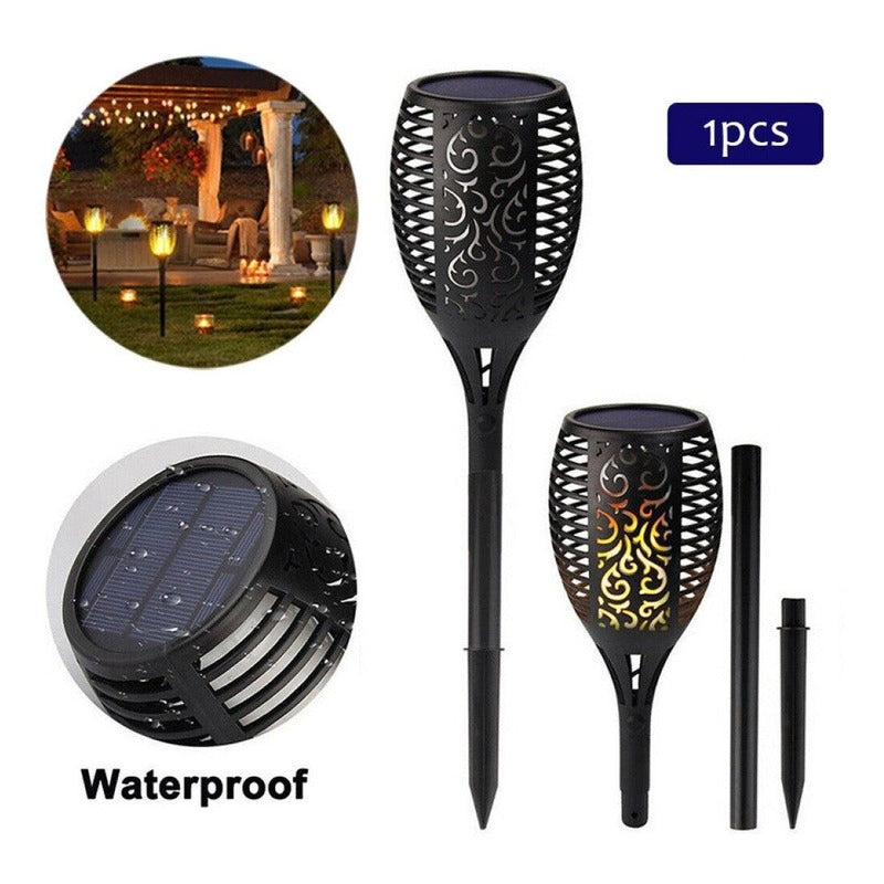 Antorcha Solar Farol Llama Exterior Jardin Terrazas 110 Cm