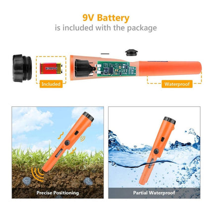Detector Metales Portátil Localizador De Mano Color Naranja Naranja