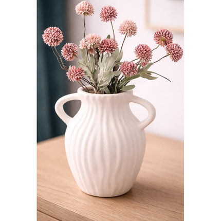 Florero Jarrón Cerámica Decorativos Para Mesa Blanco
