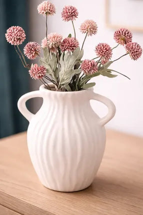 Florero Jarrón Cerámica Decorativos Para Mesa Blanco