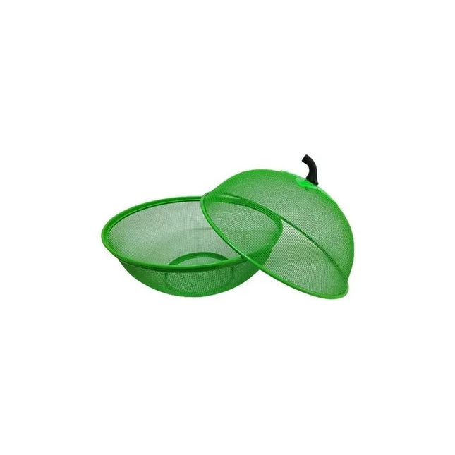 Canasto Frutero Con Tapa 32 Cm Plegable Y Con Asa Plástica Verde