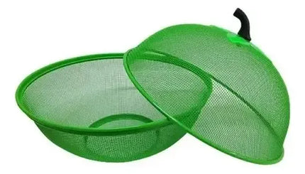 Canasto Frutero Con Tapa 32 Cm Plegable Y Con Asa Plástica Verde