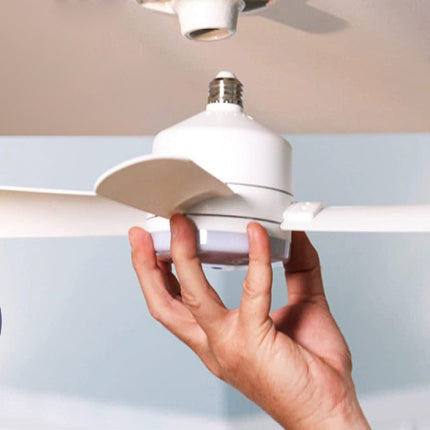 Ventialdor De Techo Con Luz Led Control Remoto Soquete E27 40 Cm Blanco