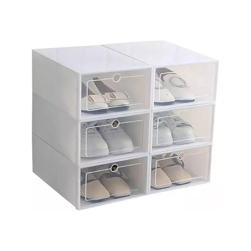 Cajones Organizadores De Zapato Apilable Pack 6 Unidades  Blanco