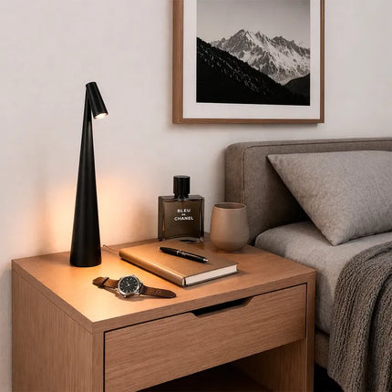 Lámpara De Mesa Recargable/ Tactil Negro