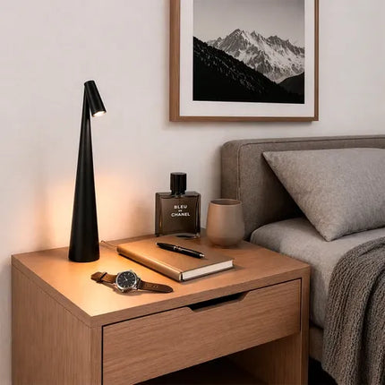 Lámpara De Mesa Recargable/ Tactil Negro