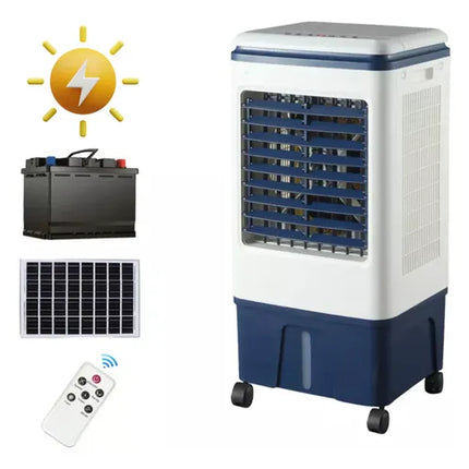 Enfriador De Aire Solar Recargable 18l- Panel Solar Incluido Blanco