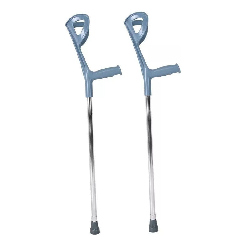 2 Bastón Muleta Canadiense Regulable En Altura Color Plateado