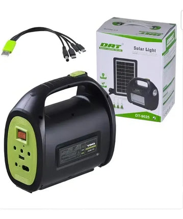 Kit Luces Panel Solar Con 3 Lamparas Led Linterna Camping Color Negro