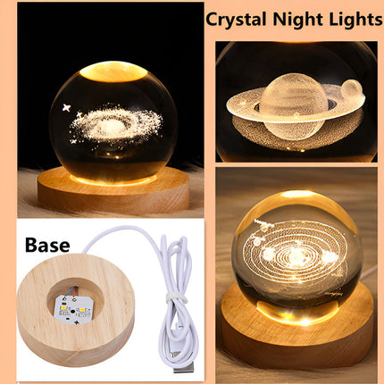 Lámpara 3 Led De Velador Distintos Modelos Galaxia Amarillo Nebula