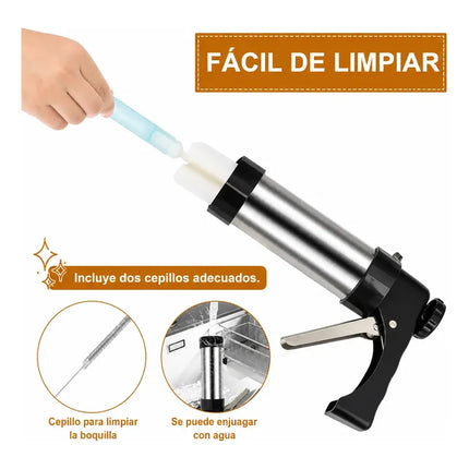 Máquina Para Churros Acero Inoxidable + 6 Moldes Negro